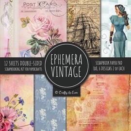Ephemera Vintage Scrapbook Paper Pad 8X8 Scrapbooking Kit For Papercrafts, ...