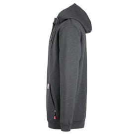 BOCOMAL FR Hoodies 1/4 Zipper Pullover 10.5oz Cotton Fleece Fire Resistant Hooded Sweatshirts-NFPA2112 CAT2 Dark Heather Grey