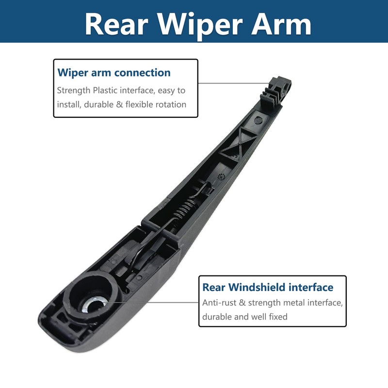 Rear Windshield Wipers Blade Arm Set for Toyota RAV4 2013-2018