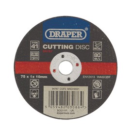 Draper 94767 Metal Cutting Disc, 75 x 1 x 10mm