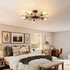 Karjearl Black Semi Flush Mount Ceiling Light, 27.5 Inch 5-Light