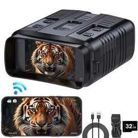 Night Vision Goggles, 4K Binoculars with Camera, 3'' Hd Screen, 10X Digital Zoom, Photo Albums Can Be Viewed Through Night Vision Goggles or Mobile Phone App for Hunting, Camping, Travel