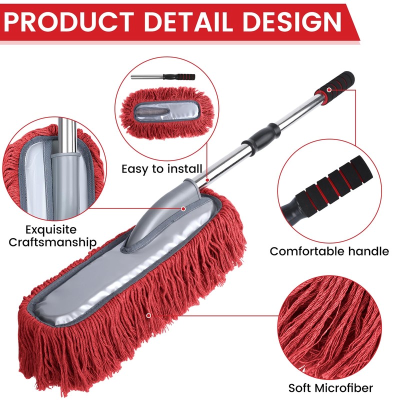 IPELY 2 Pack Large Car Duster Exterior Scratch Free with