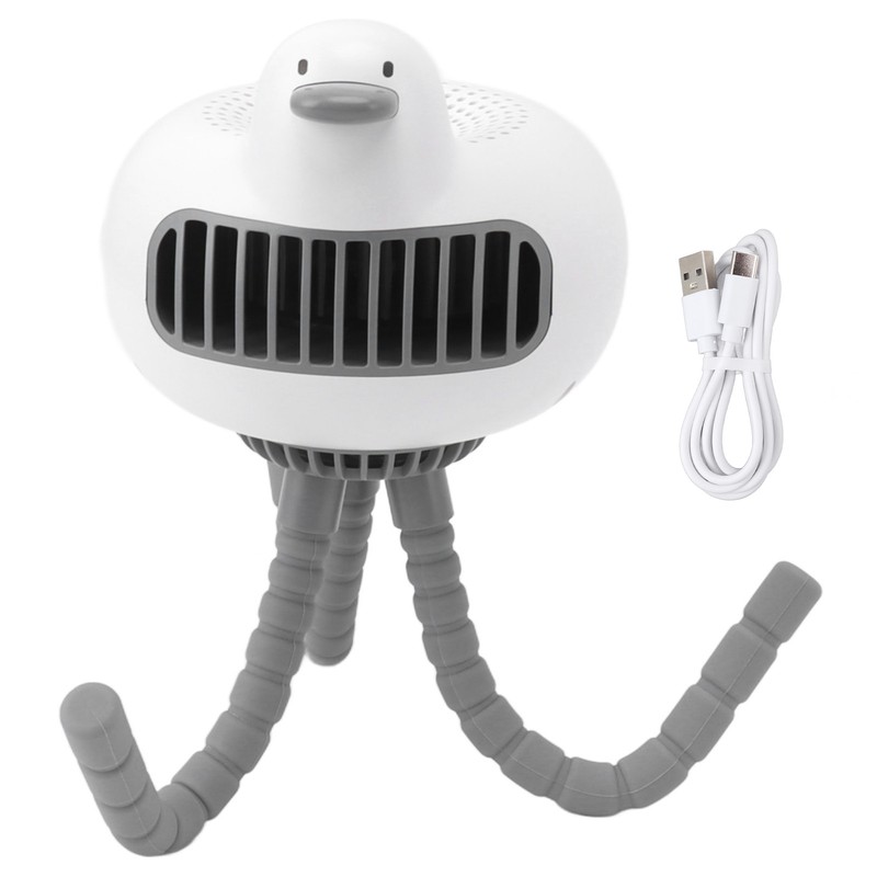 Portable Stroller Fan Low Noise Duck Shape Cute 2 Power