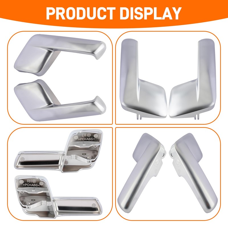 Topkidame Set of 4 Chrome Interior Door Handle Trim Compatible
