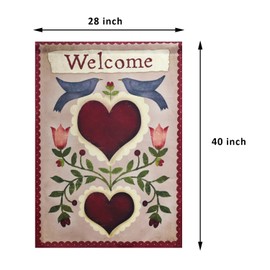 JIMOWANG Doves&Love Welcome Burlap Garden Flag Double Sided Outdoor Yard Porch Patio Decoration 28 x 40 Inch