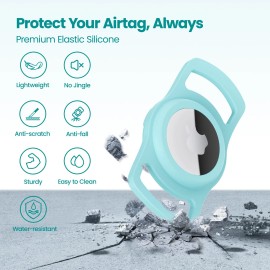 PawView Airtag Silicone QR Code Tag for Dogs & Cats - Mint Green