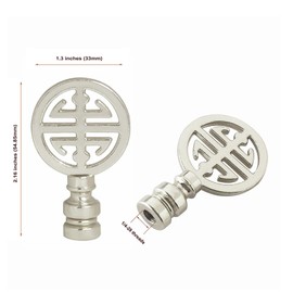 Lamp finials Oriental lampshade finial knob Happiness Symbol lamp shade Decoration Finial Top Lamp Parts, Set of 2 (Nickel)