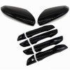 S SIZVER Glossy-Black Series Door Handle+Mirror Covers Overlay Combo Set
