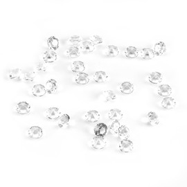 Qcwwy 1000Pcs Acrylic Beads Vase Fillers, 6mm Clear Acrylic Stones Crafts DIY Ornament Accessories Gems Arts Decorations for Home Birthday Wedding Parties (Transparent)