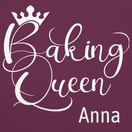 Geschenk mit Namen personalisiert by Shirtracer - Apron - Baking Apron Women - Baking Queen with Name - Gift Mum Grandma Birthday Christmas Mother's Day Baking, 2 aubergine