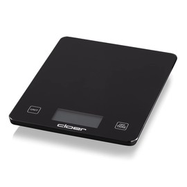 Cloer 6870 Digital Kitchen Scales for up to 10 kg, Weighing Function, Weight Measurement in 1 g Steps, Quantity in Grams, Millilitres or Ounces Possible, Glass Surface, LCD Display, Black, Glass