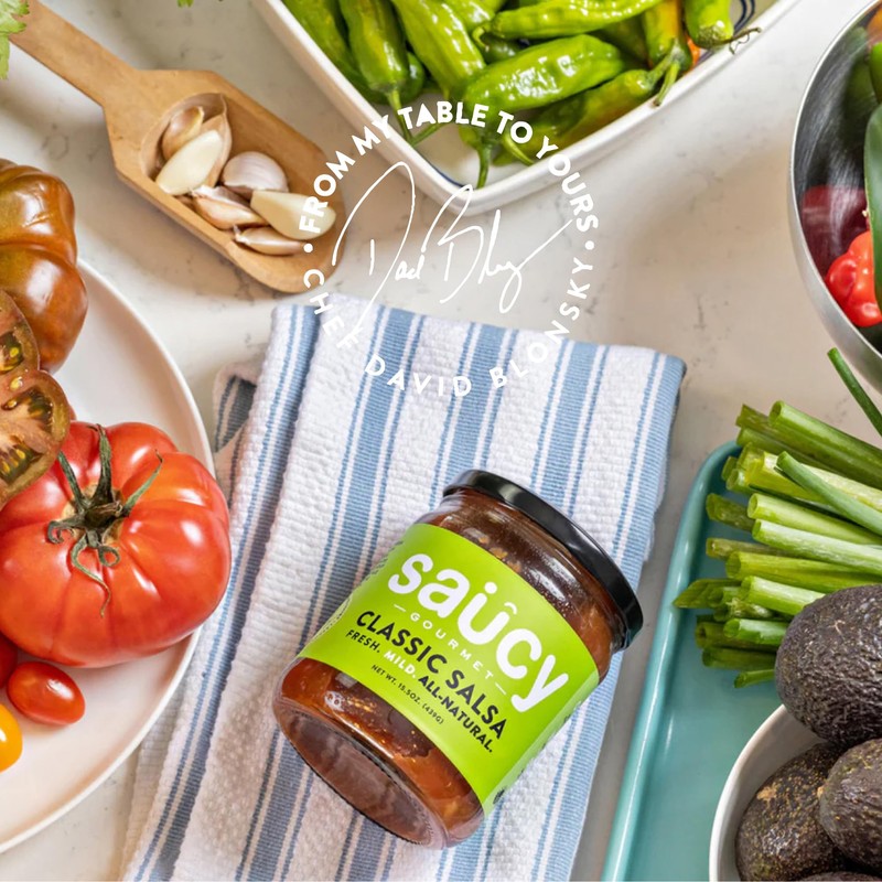 Saucy Gourmet Classic Salsa - Chef-Crafted Mexican Restaurant-Style Dip with