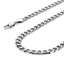 URBAN JEWELRY Classic Mens Necklace 316L Stainless Steel Silver Chain Color 46, 54, 59, 66-CM, (6mm) (66.00)
