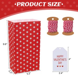 AISunGoo AISunGoo 30 Pcs Valentines Day Gift Bags with Cards for Kids Classroom Parties, Paper Treat Bags for Valentines Party Favors