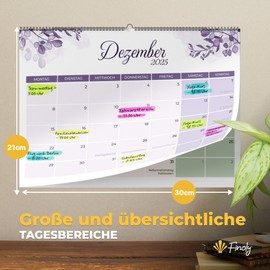 Finoly Wall Calendar 2025 2026 from July 25 to December 26 (18 Months), Calendar 2026 Wall Calendar 7 Columns, Monthly Calendar Sustainable & Climate Friendly, Wall Calendar 2026 Nature, Calendar 2025