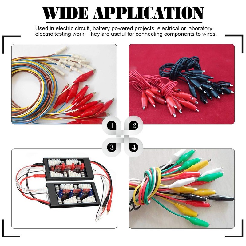 Glarks 100Pcs 1.1''/28mm Alligator Clips Crocodile Electrical Test Clamps Jumper