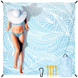 AISPARKY Beach Blanket Waterproof Sandproof Quick Drying Beach Mat Extra Large Outdoor Picnic Blanket for Travel Camping Hiking