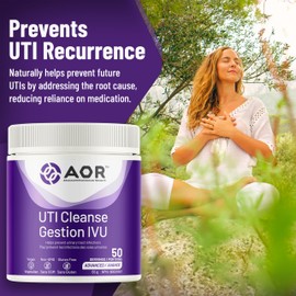 AOR AOR - UTI Cleanse 55g Powder 50-Servings - D-Mannose & Cranberry Juice Powder for Urinary Tract Wellness - Dried Vaccinium Macrocarpon Cranberry - D-Mannose Powder - Vegan, Non-GMO, and Gluten-Free