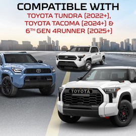 AJT DESIGN Door Handle Covers for Toyota Tundra (2022+), Tacoma (2024+) & 4Runner (2025+) | Interior Accessories | High Strength ABS Plastic | Blackout Mod | Made in USA | 4 Piece Set - Red