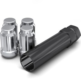 White Knight 3806-4 Chrome M12x1.25 Spline Lug Nut with Key, 4 Pack (for AFTERMARKET Wheels with Smaller 0.80" Diameter Seating)
