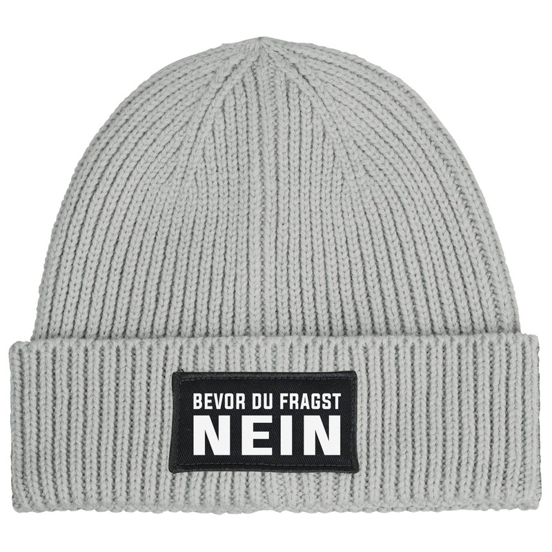 MoonWorks® Men's Beanie with Patch Knitted Hat with Saying "Bevor