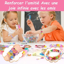 Elastisches Armband, Set für Kinder, zum Basteln, elastisch, Regenbogen-Loom-Bands, für Mädchen, zum Basteln, für Mädchen