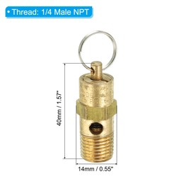 PATIKIL 1/4" Male NPT Safety Valve, Air Pressure Release Valve for Air Compressor, 165 PSI Set Pressure
