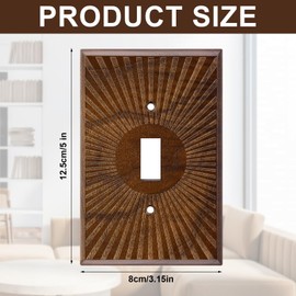 DoubleFill 4 Pcs Wood Switch Plate Outlet Cover 3.2" x 5.1" Wooden Decorative Light Wall Plate Single Toggle Covers Vintage Raw Wooden for Rustic Contemporary Interiors Bedroom Kitchen Home Decor