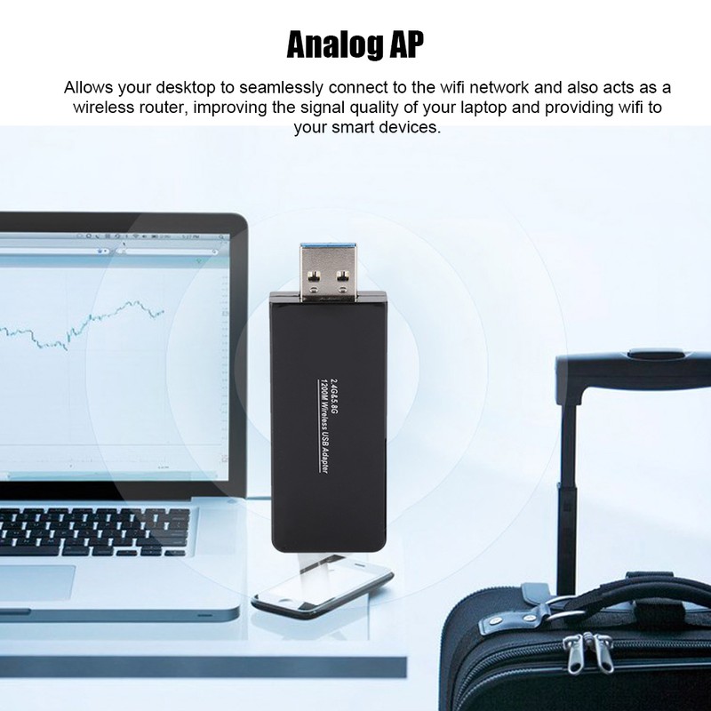 Mini Powerful 1200M Dual Frequency Wireless Network Card USB3.0 Interface