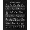 Vintage D'Nealian Penmanship Cursive Alphabet Distressed Black Chalkboard Unframed Print