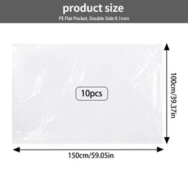 Extra Large Clear Plastic Storage Bags,10 Pieces 40x60 Inches 100x150 Cm Big Giant Jumbo Huge Plastic Storage Bags For Dustproof, Moistureproof, Luggage, Suitcase, Furniture,Comforter, Chair