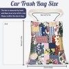 DELORIGIN Auto Müllsack Mit Blumenmuster Zum Aufhängen Mit Druckknöpfen Müllaufbewahrung