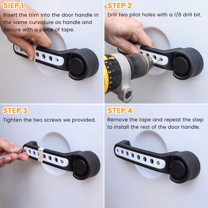 E-cowlboy Grab Handle Inserts Cover+Push Button Knobs Cover Trim for