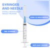 GODCREAT 3ml Syringes with 23 Gauge 1 Inch Needle Luer