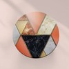Round Single Coaster - Art Deco Orange Marble Effect New