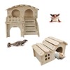 JOURINE 2 Packs Wooden House for Tiny Hamster Waterproof Design