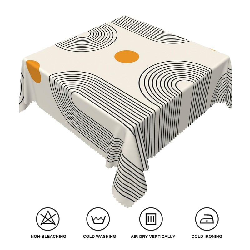 TTQYFNM 60x60inches Boho Mid Century Square Tablecloth Minimalist Abstract Arch