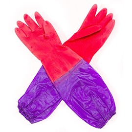 Hand® Gummihandschuhe, Weich und bequem, mit gebürstetem Stofffutter, Armlänge, Gummi/Latex, Allzweck-Reinigungs-Handschuh, Größe M (50,8 cm Länge), 2 Stück