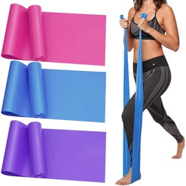 Jasinber Bandas Elásticas, 3 Unidades Bandas de Resistencia para Yoga，Pilates, Gimnasio, Entrenamientos (200 CM)