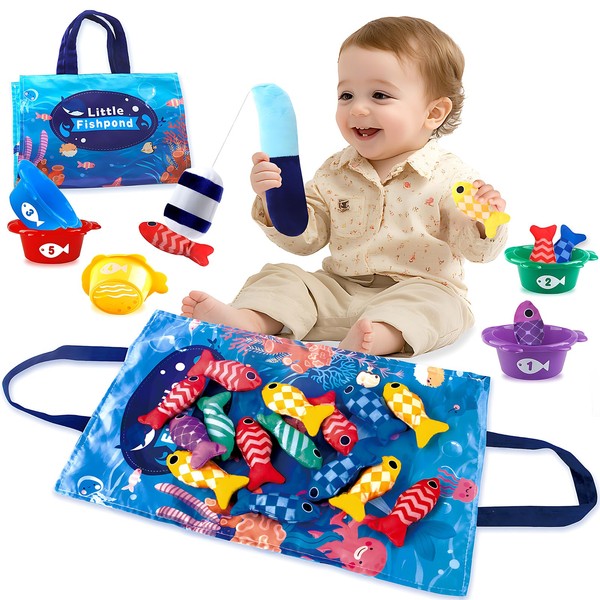 Toy from 1 year baby toy fishing game Montessori toy