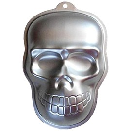 Schädel Aluminium Legierung Backform, 3D Schädel Halloween Aluminium Backform Antihaft DIY Backenwerkzeuge, Kuchenform für Halloween-Geburtstagsparty-Dekoration