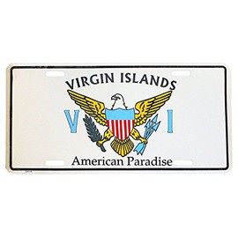 US Virgin Islands - 6 in x 12 in Metal License Plate