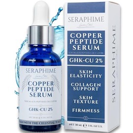 Suero de péptidos de cobre para rostro, suero de péptidos de cobre GHK Cu con niacinamida, ácido hialurónico y glicerina, suero de cobre, complejo de péptidos, sin parabenos, 30 ml/1 onza líquida