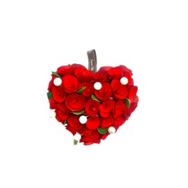 2023 mamawreath Flower Wreath, Entrance Door, Spring, Summer, Autumn, Winter, Birthday, Anniversary, Red, S Size, 7.5 inches (19 cm) (Diameter x Thickness) (Double-sided Heart (CXO-WR20))