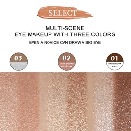 Eye Shadow Stick 2 Pieces Glitter Eyeshadow Stick, Double Colour Shimmer Eyeshadow Pen Eyeshadow Stick Two-Tone Eyeshadow Stick 2 in 1 Gradient Double Eyeshadow Stick Eye Makeup (2#)