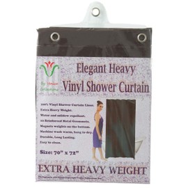 Venice Elegant Home Heavy Duty Vinyl Shower Curtain Liner with 12 Metal Grommets Dark Brown