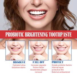 Sp-6 Toothpaste, 120 G Probiotics Bright White Toothpaste Toothpaste Sp-6 Brightening Ultra Whitening Toothpaste Sp-6, Deep Cleaning Oral Care Toothpaste, Fresh Breath (Red)