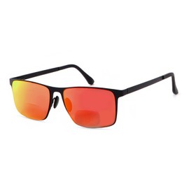 HGIOOIGH Men's Lightweight No Polarized Square Bifocal Reading Sunglasses