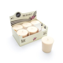 Caramel Apple Cider Soy Votive Candles - Scented with Natural Fragrance Oils - 6 Beige Natural Votive Candle Refills - Bakery & Food Collection